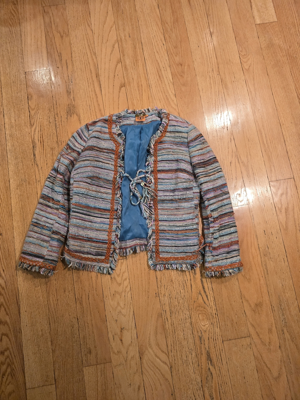 Tory Burch Abageil Multicolored Tweed Tweed Fringe Jacket Women’s Size 12
